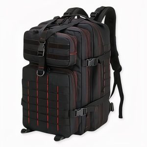 Mochila militar impermeable negra con 50L de capacidad