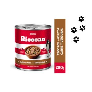 Trocitos en salsa RICOCAN sabor a CARNE Y VERDURAS 280g -LATA-