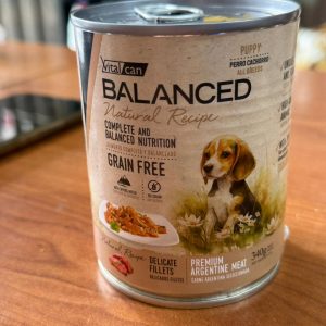 LATA BALANCED NATURAL RECIPE PERRO CACHORRO CARNE ARGENTINA X 340 GS