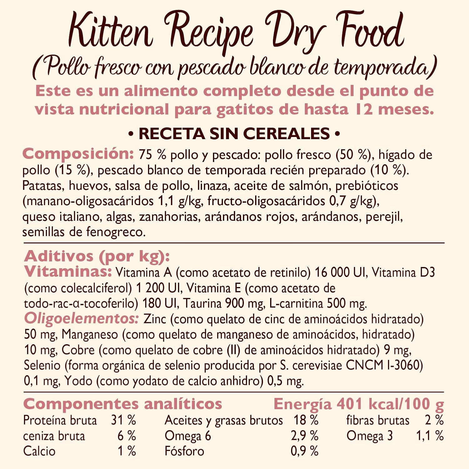 Alimento natural para gatitos Lily’s Kitchen pollo y pescado blanco 4x800g - Imagen 2