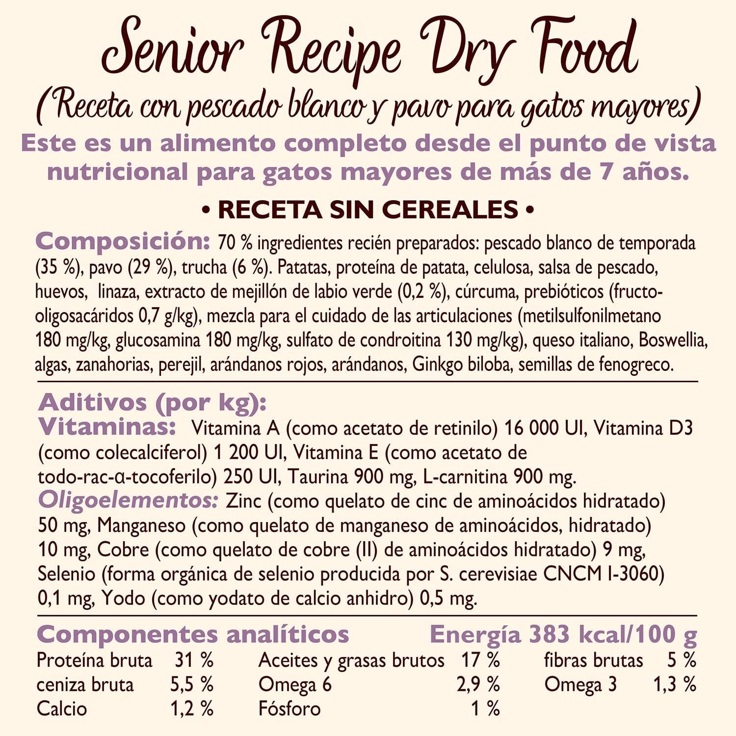 Alimento seco natural para gatos mayores Lily’s Kitchen sin cereales 4x800g - Imagen 2