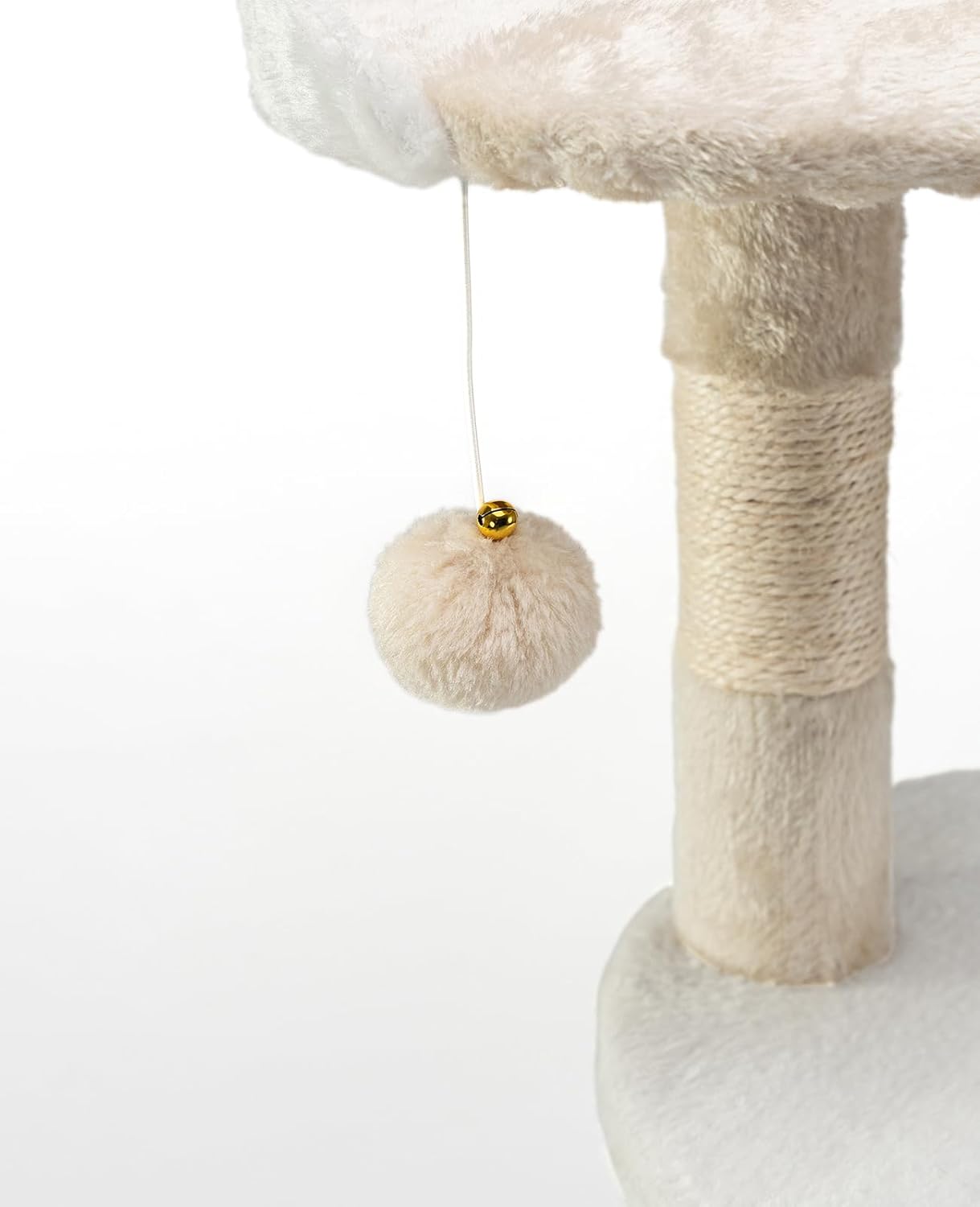 Árbol rascador lionto 112 cm para gatos, beige y blanco - Imagen 5