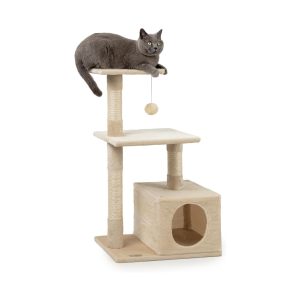 Árbol rascador lionto para gatos, altura 85 cm, color beige