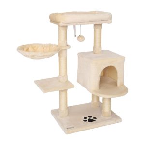 Árbol rascador lionto para gatos beige, altura 93 cm