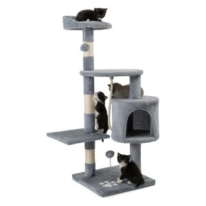 Árbol rascador lionto para gatos de 112 cm en gris claro