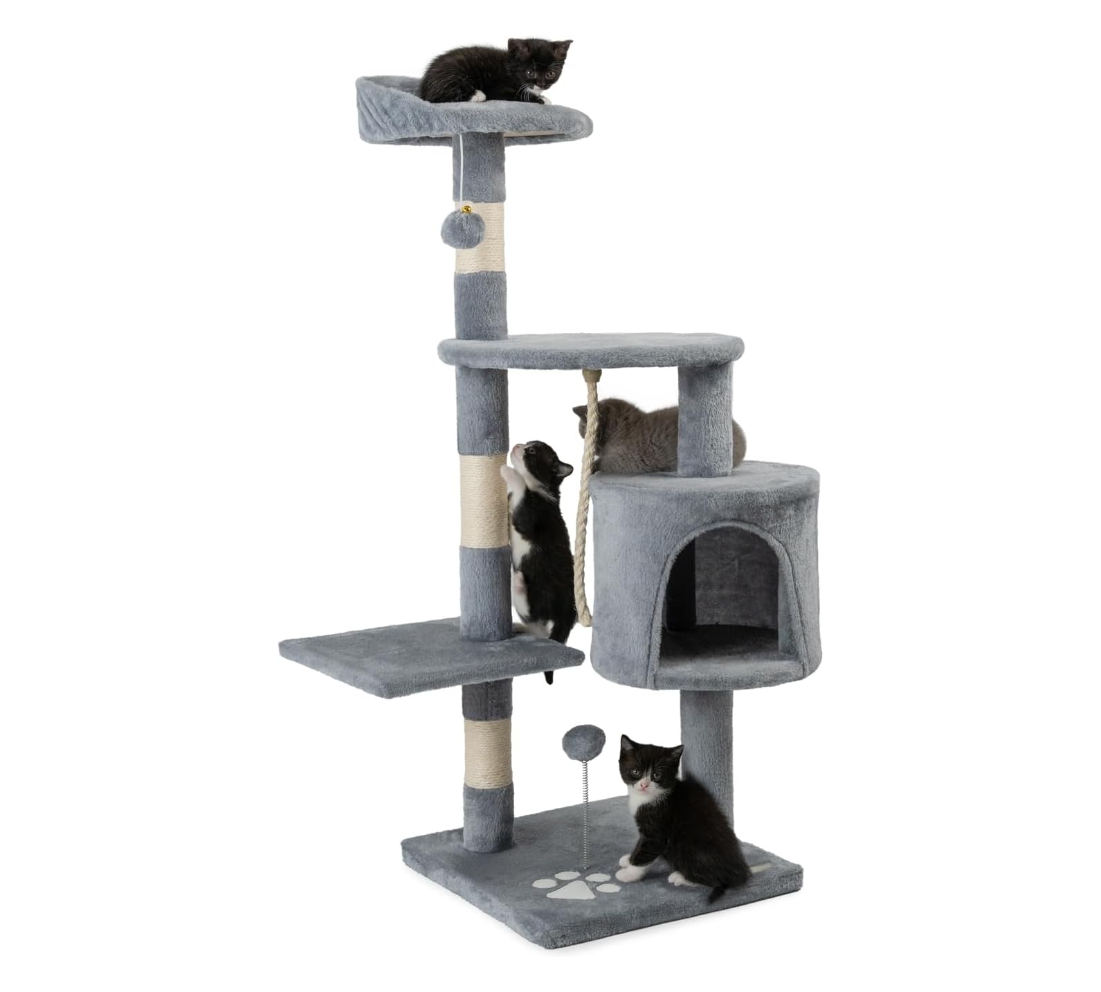 Árbol rascador lionto para gatos de 112 cm en gris claro