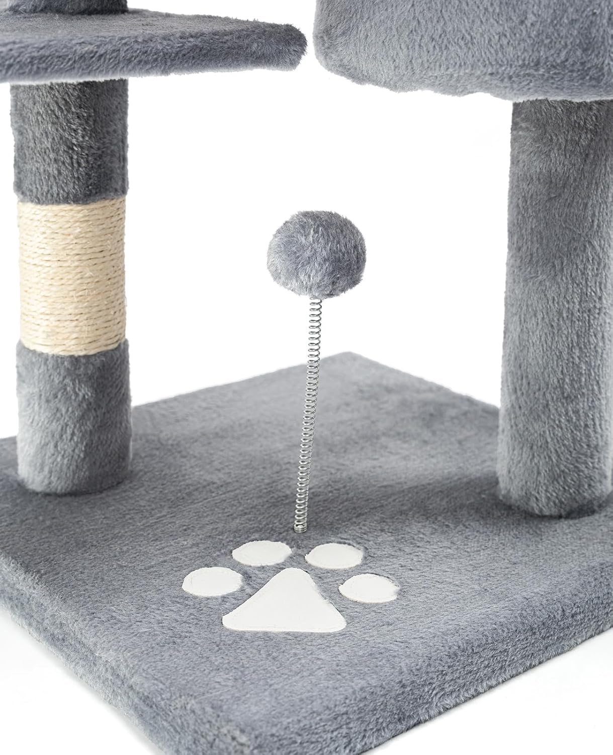 Árbol rascador lionto para gatos de 112 cm en gris claro - Imagen 3