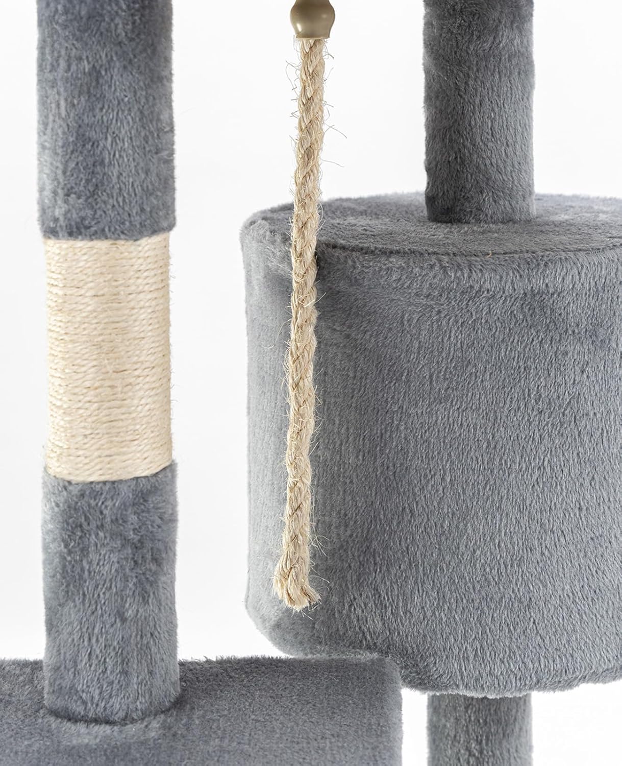 Árbol rascador lionto para gatos de 112 cm en gris claro - Imagen 4