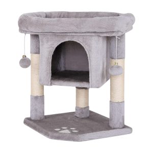 Árbol rascador lionto para gatos de 60 cm en color gris claro