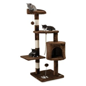 Árbol rascador para gatos lionto 112 cm en color marrón