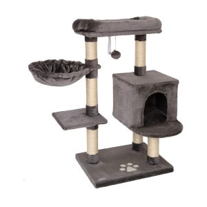 Árbol rascador para gatos lionto 93 cm en gris oscuro