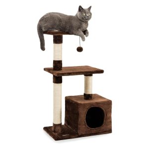 Árbol rascador para gatos lionto de 85 cm en color marrón