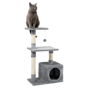 Árbol rascador para gatos lionto de 85 cm en gris claro