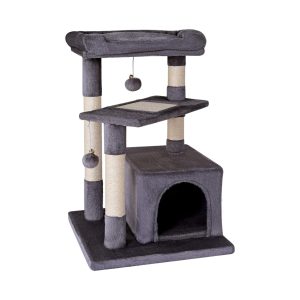 Árbol rascador para gatos resistente lionto gris oscuro 75 cm