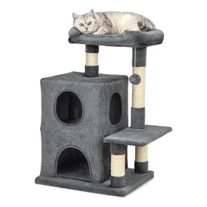 Árbol rascador para gatos resistente lionto gris oscuro 80 cm
