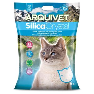Arena para gato Arquivet silica crystal 17.8 l, elimina olores y bacterias