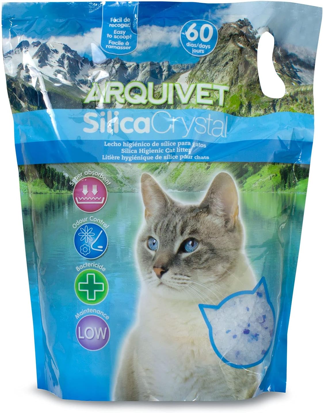 Arena para gato Arquivet silica crystal pack 4 unidades 7,6 l - Imagen 4