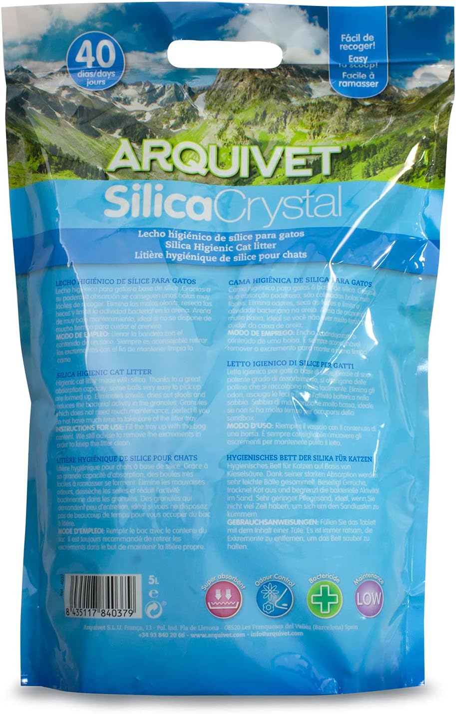 Arena para gato Arquivet silica crystal, pack 6 unidades de 5 l - Imagen 5
