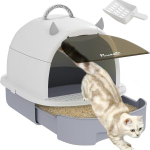 Arenero para gatos cubierto PawHut con tapa y bandeja extraíble