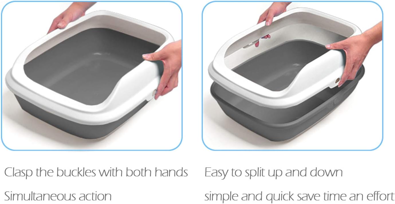 Bandeja higiénica para gatos resistente BPS con pala tamaño S azul - Imagen 5