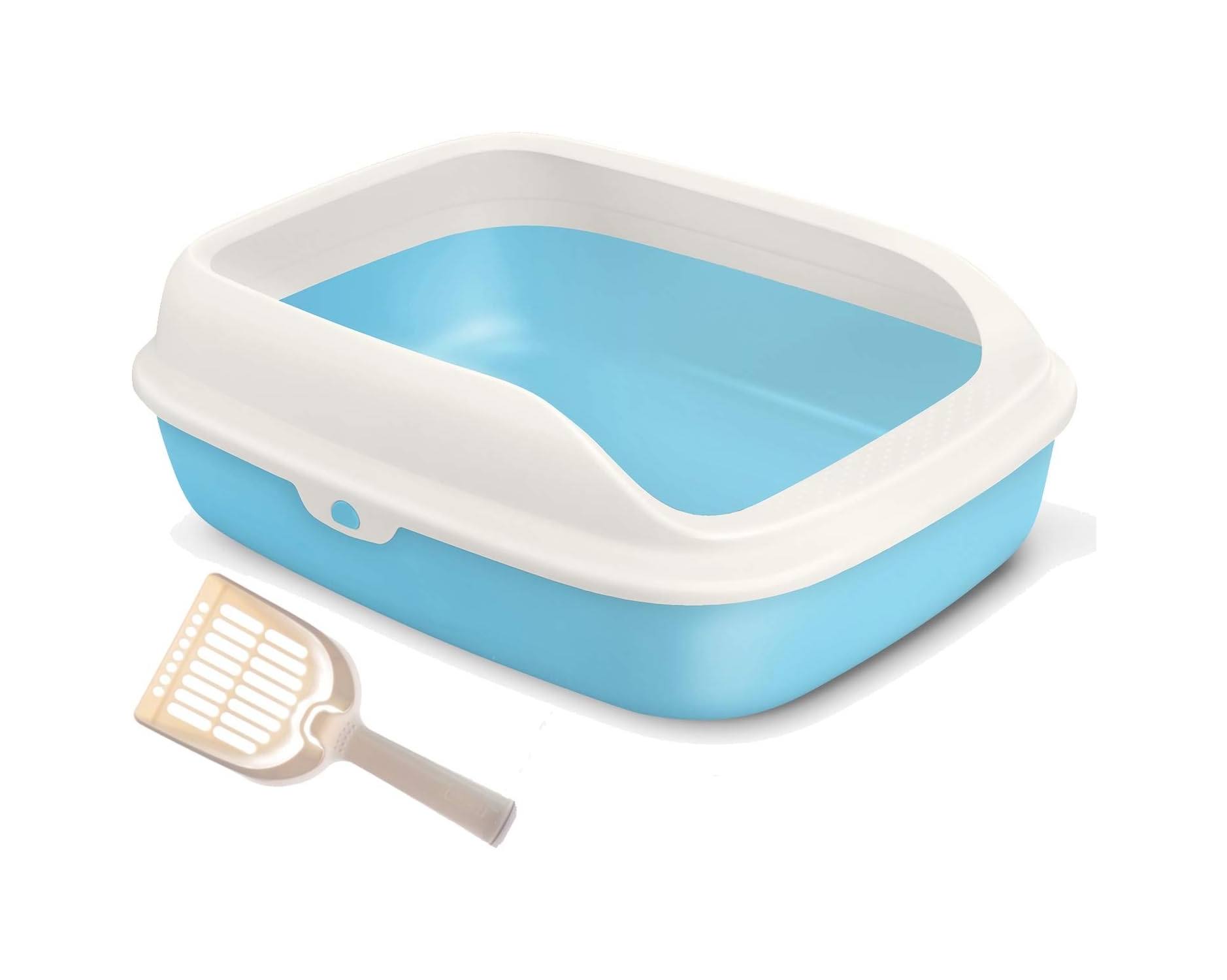 Bandeja higiénica para gatos resistente BPS con pala tamaño S azul