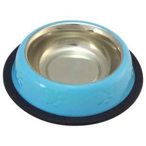 Bebedero y comedero para gatos Arquivet inoxidable antideslizante azul