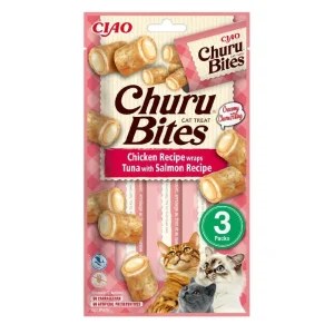 Churu Bocaditos Bites de Pollo y Atún con Salmón para gatos 3 sobres x 10gr