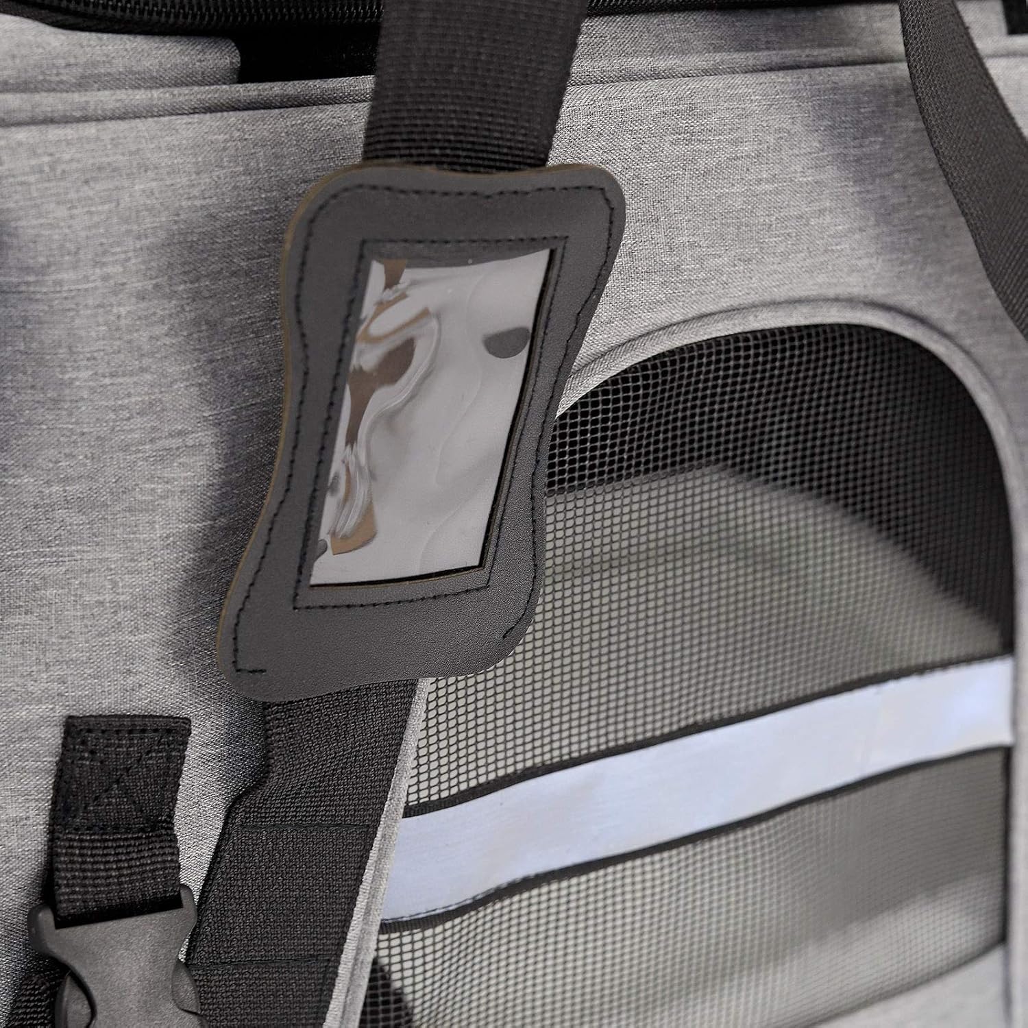 Bolsa transportín plegable para gatos y perros Lionto gris - Imagen 6