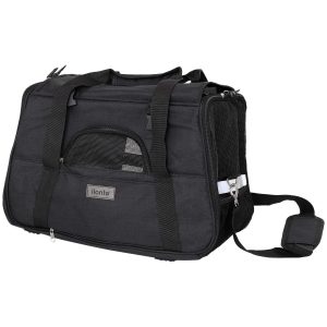 Bolsa transportín plegable para gatos y perros Lionto, ligera y negra