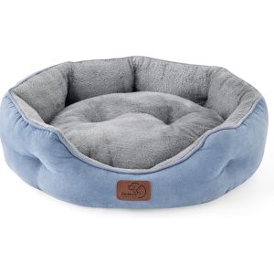 Cama grande lavable para gatos Bedsure, redonda antideslizante azul 51x48x15 cm
