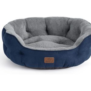 Cama grande lavable para gatos y perros Bedsure, redonda antideslizante azul marino