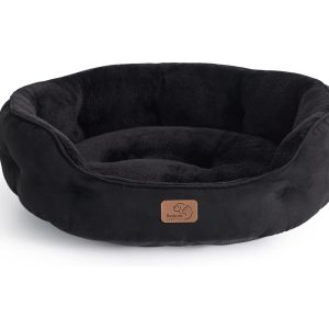 Cama lavable para gatos y perros Bedsure, redonda antideslizante negra