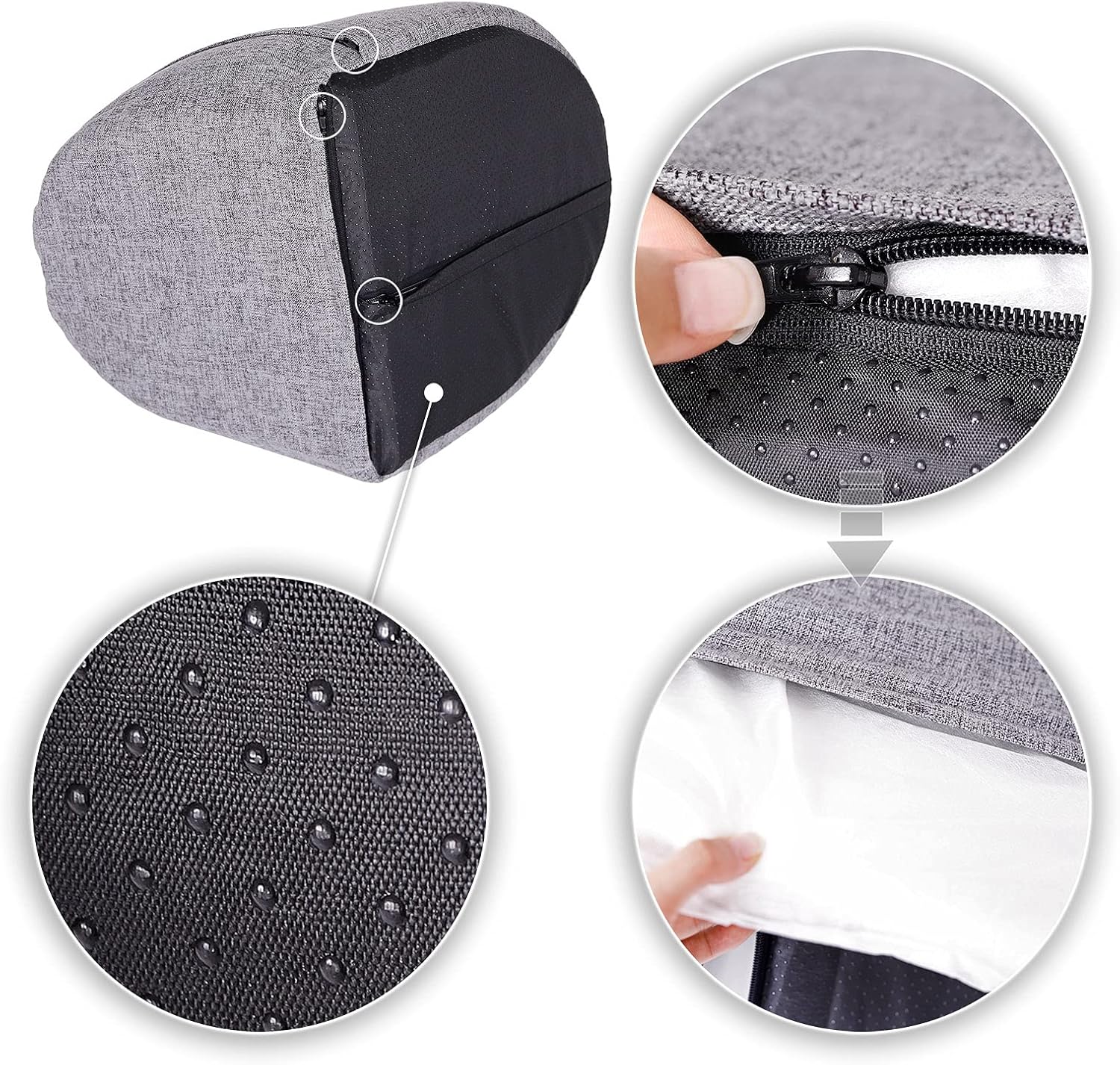 Cama para gato con cojines reversibles lionto, gris claro - Imagen 4