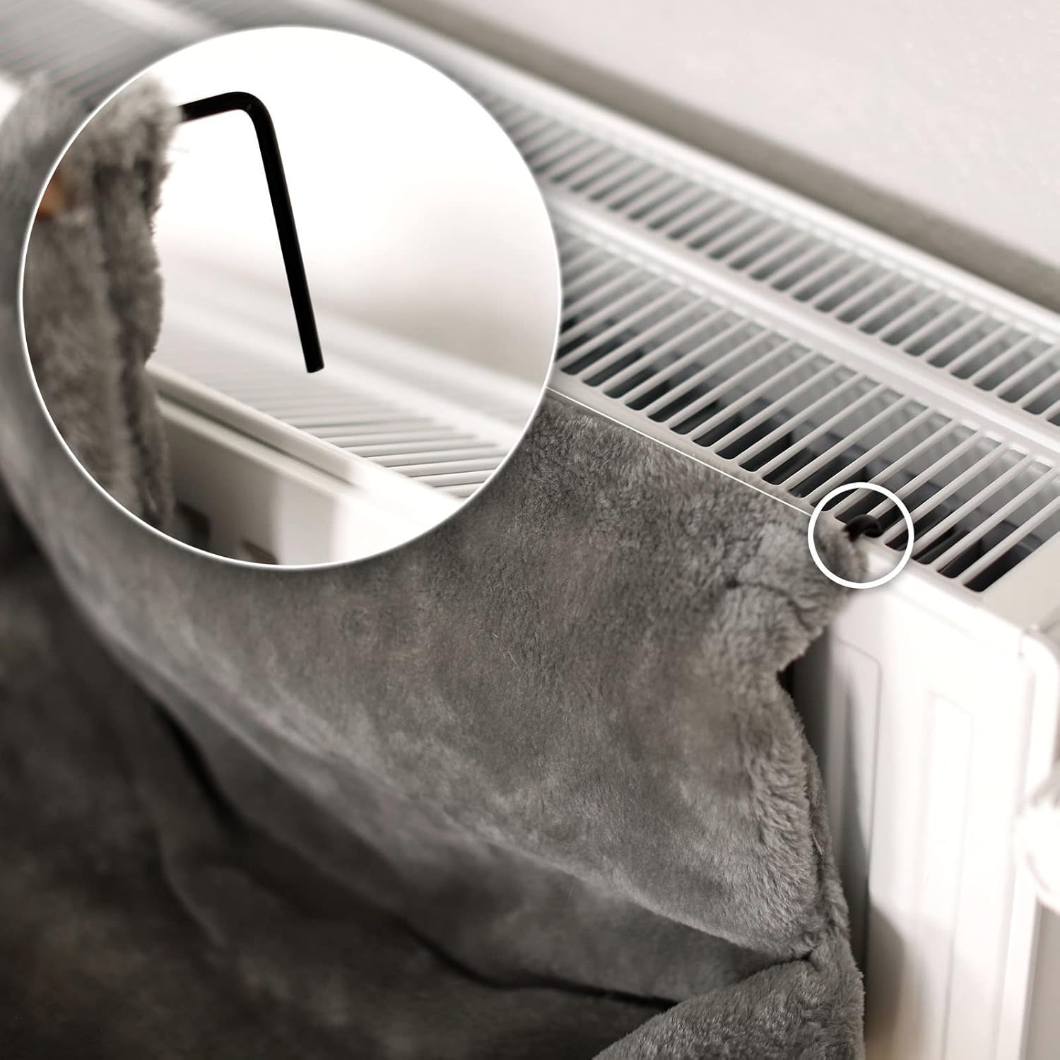 Cama para gato lionto gris oscuro tipo hamaca para radiador - Imagen 3