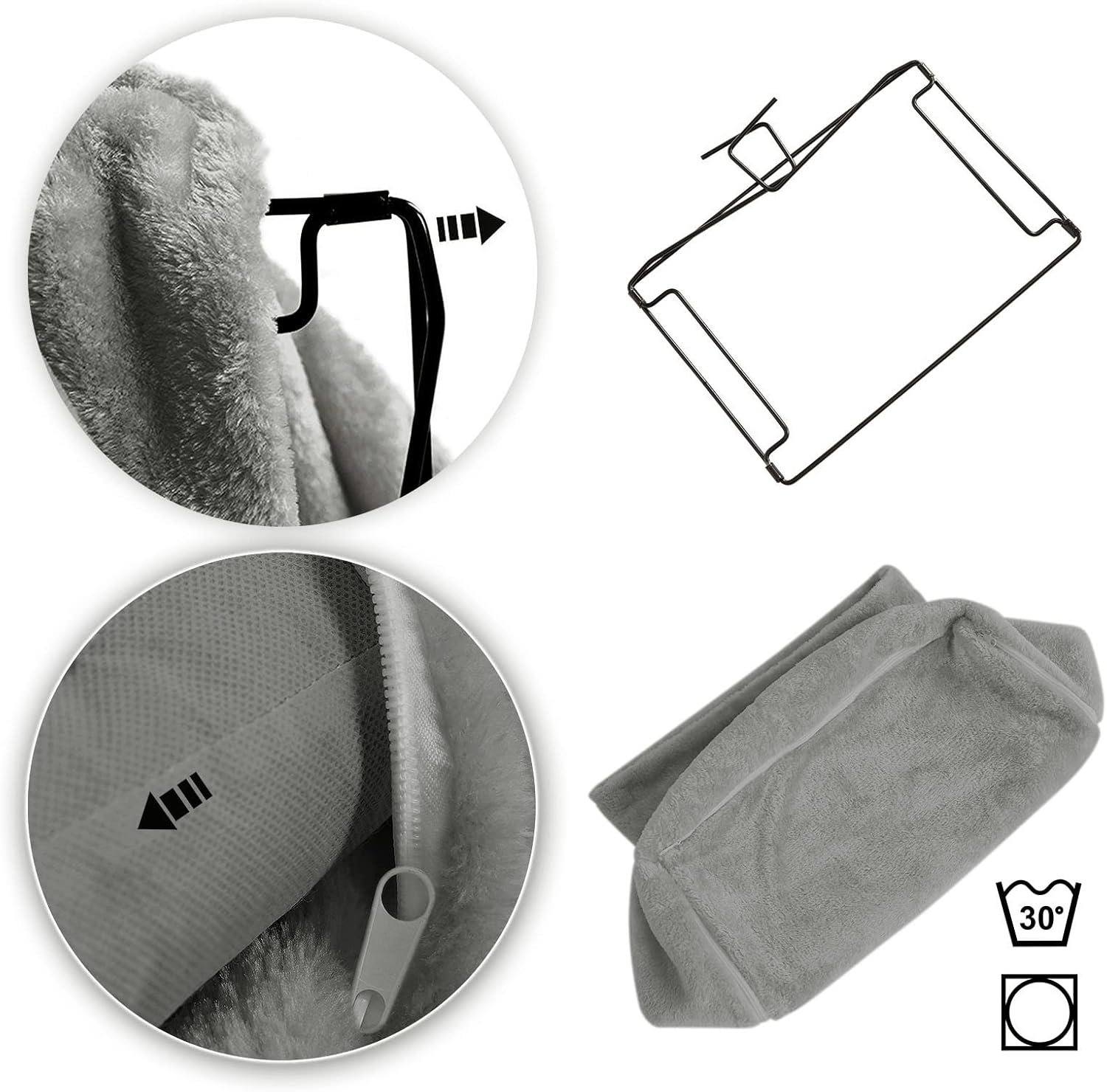 Cama para gato lionto gris oscuro tipo hamaca para radiador - Imagen 4