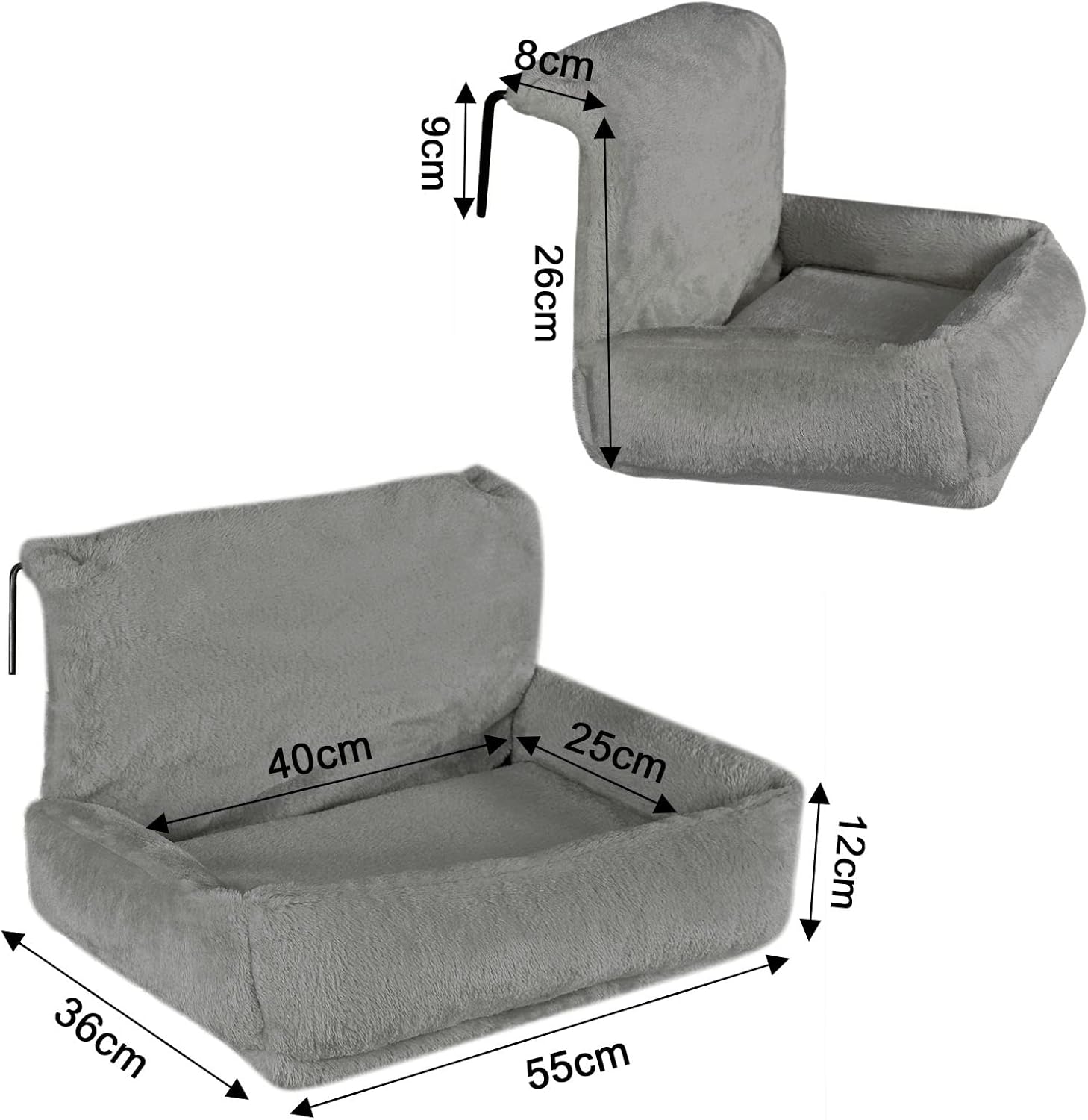 Cama para gato lionto gris oscuro tipo hamaca para radiador - Imagen 5