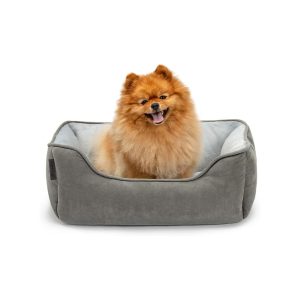 Cama para gato y perro reversible lionto 2 en 1, fácil limpieza, gris