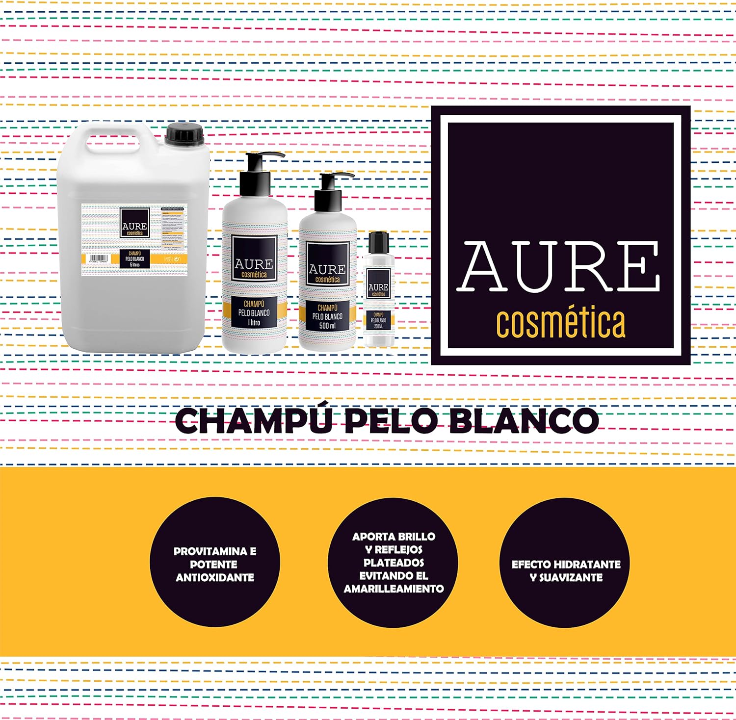 Champú para gatos pelo blanco Aure 1L desenreda y aporta suavidad - Imagen 2