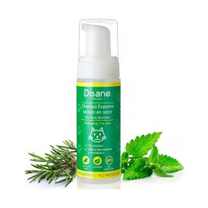 Champú seco natural para gatos Disane 200 ml, elimina suciedad y olores