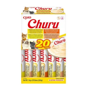 Churu Variedades de Pollo con Ternera Snack Líquido para gatos