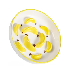 Comedero antivoracidad para gatos cerámica amarillo 16 x 3 cm