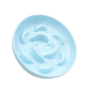 Comedero antivoracidad para gatos de cerámica azul pálido 16 x 3 cm