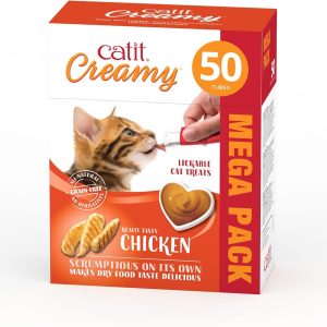 Comida húmeda catit creamy pollo para gatos 50x10g