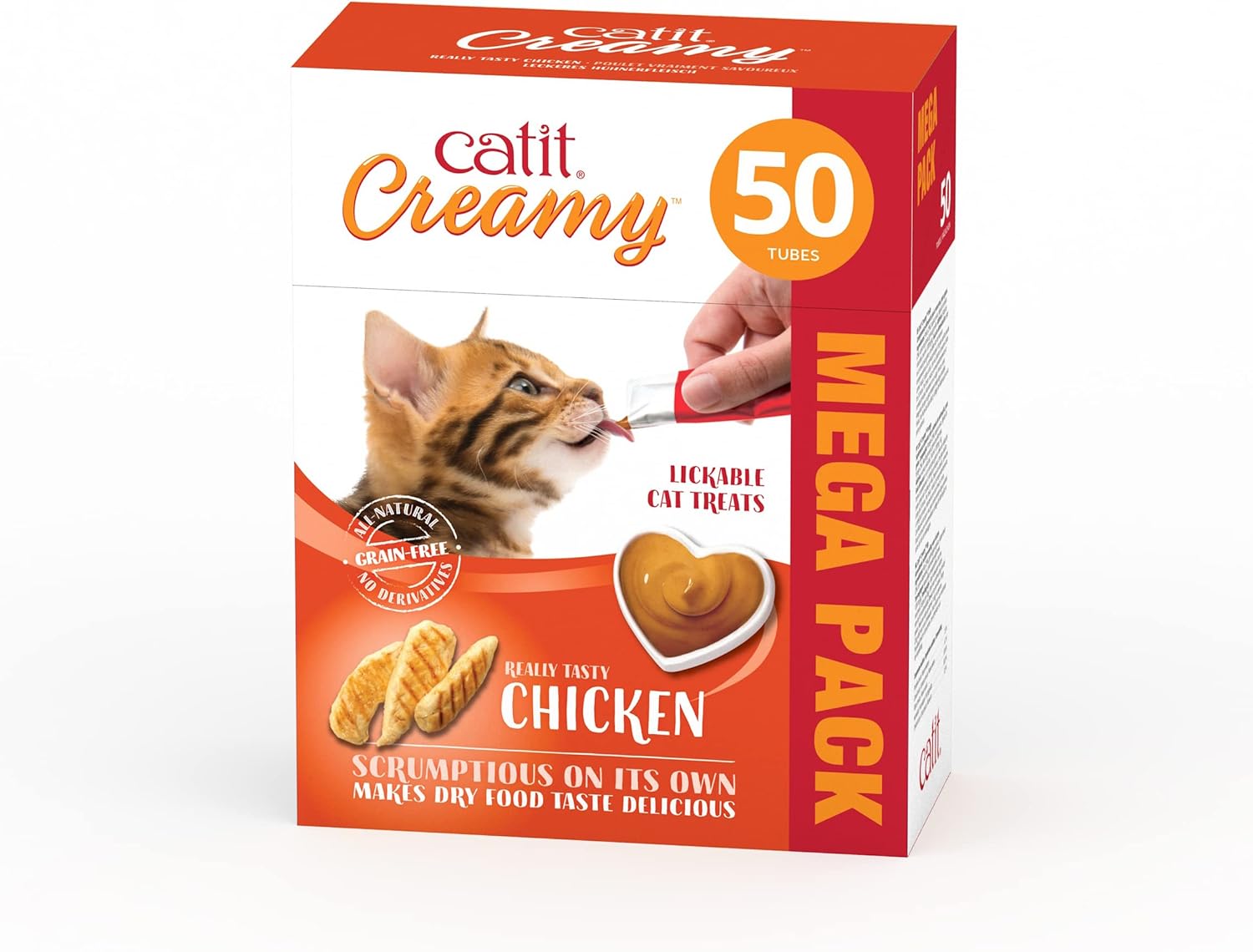 Comida húmeda catit creamy pollo para gatos 50x10g