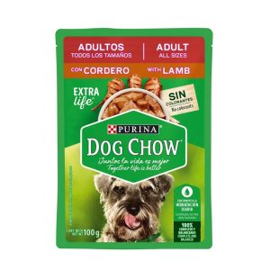 Comida humeda sabor cordero dog chow adulto