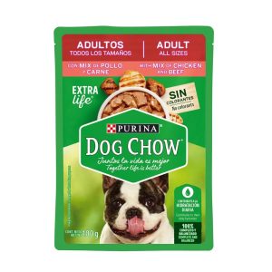 Comida humeda dog chow  mix de pollo y carne