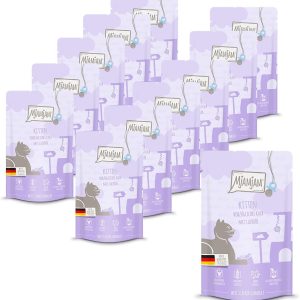Comida húmeda mjamjam para gatos, ternera y salmón, sin cereales, pack 12x125g