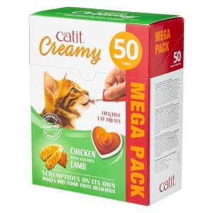 Comida húmeda para gatos Catit creamy de pollo y cordero 50x10g