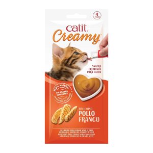 Comida húmeda para gatos Catit Creamy sabor pollo, 1 bolsa con 4 tubos