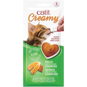 Comida húmeda para gatos Catit Creamy sabor pollo y cordero 4x10g